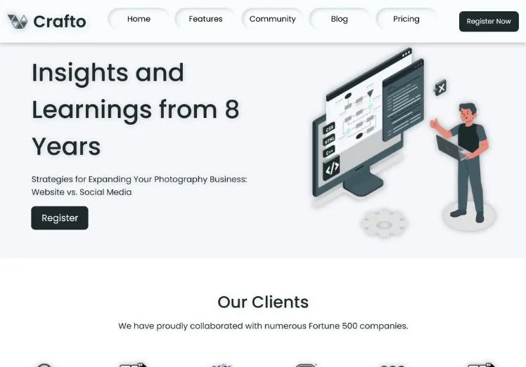Multi-Section Landing Page for Associations